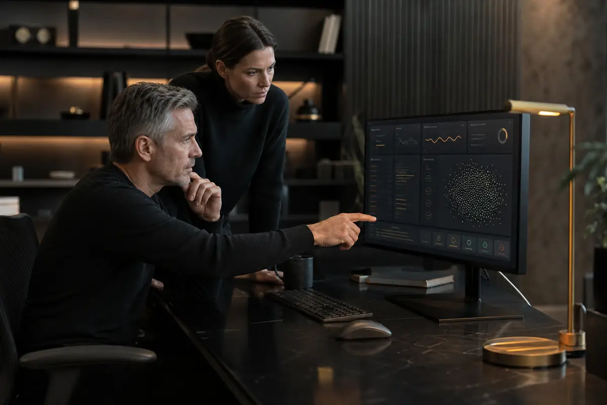 Operations leader reviewing AI agent evidence and intervening in a monitored production workflow