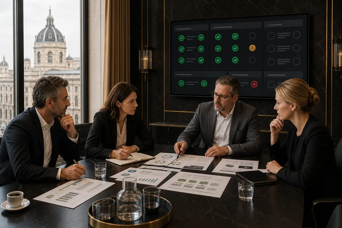 Business owner and independent reviewers making an evidence-based AI agent release decision